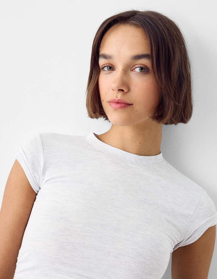 تيشرت بأكمام قصيرة-رمادي-5