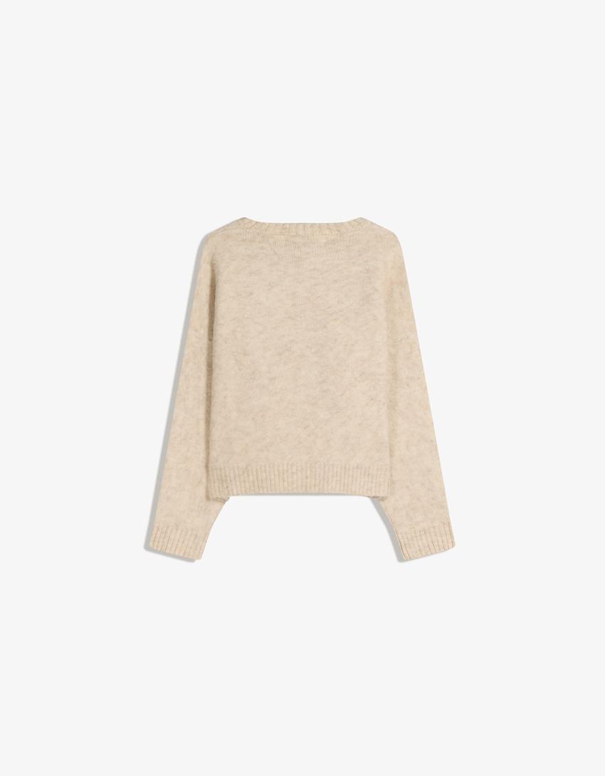 Pull fausse fourrure-Beige