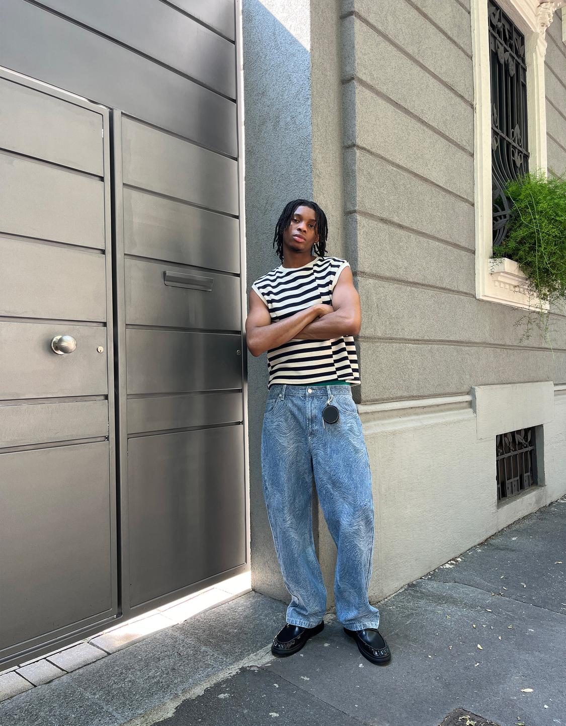 Baggy printed jeans