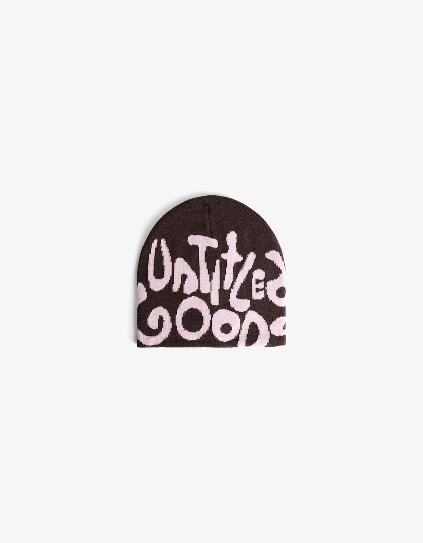 Beanie print-Marrón