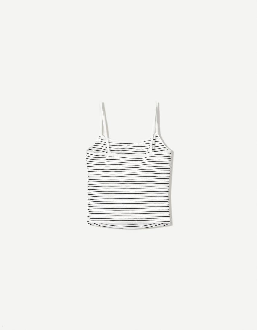 Top Snoopy con spalline-Bianco Roto-4