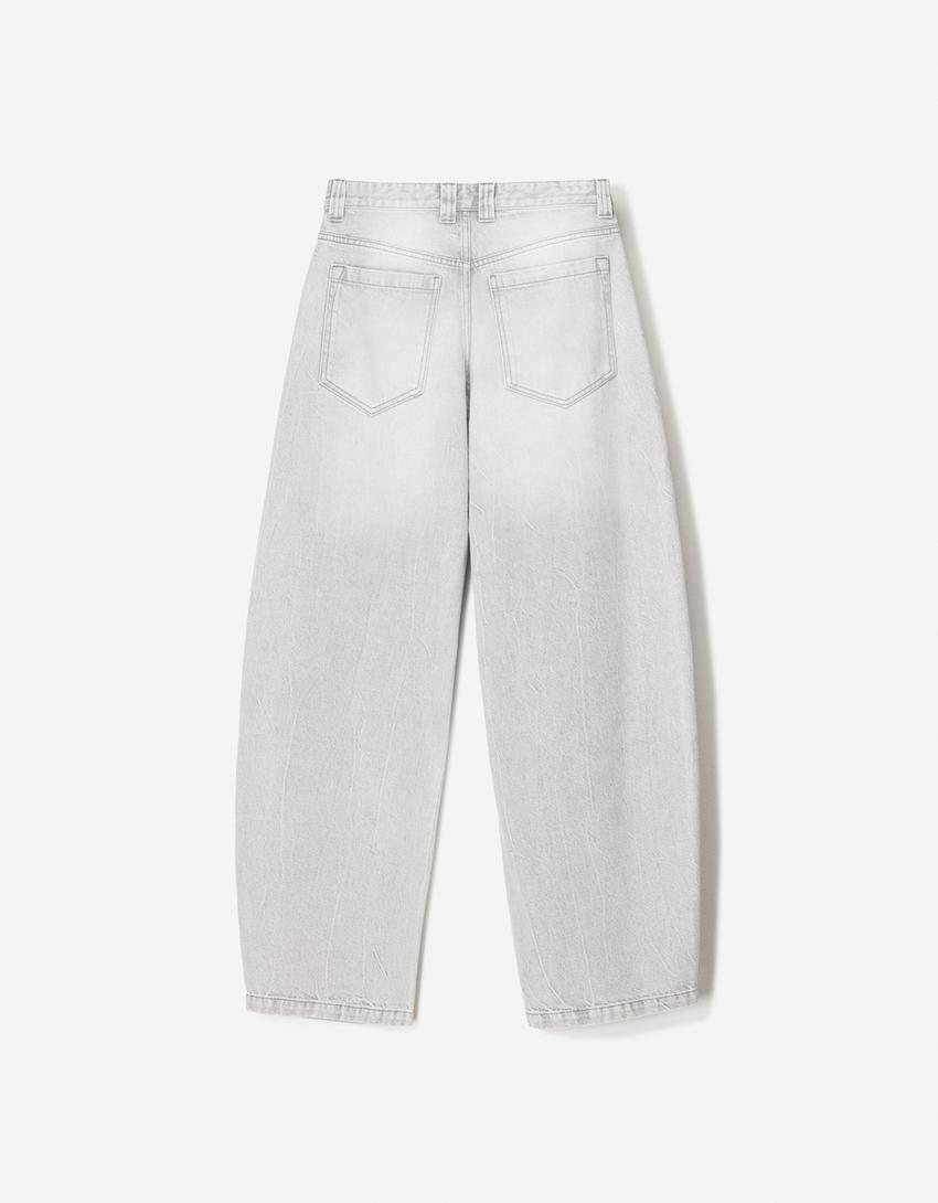 Jeans barrel-Gris
