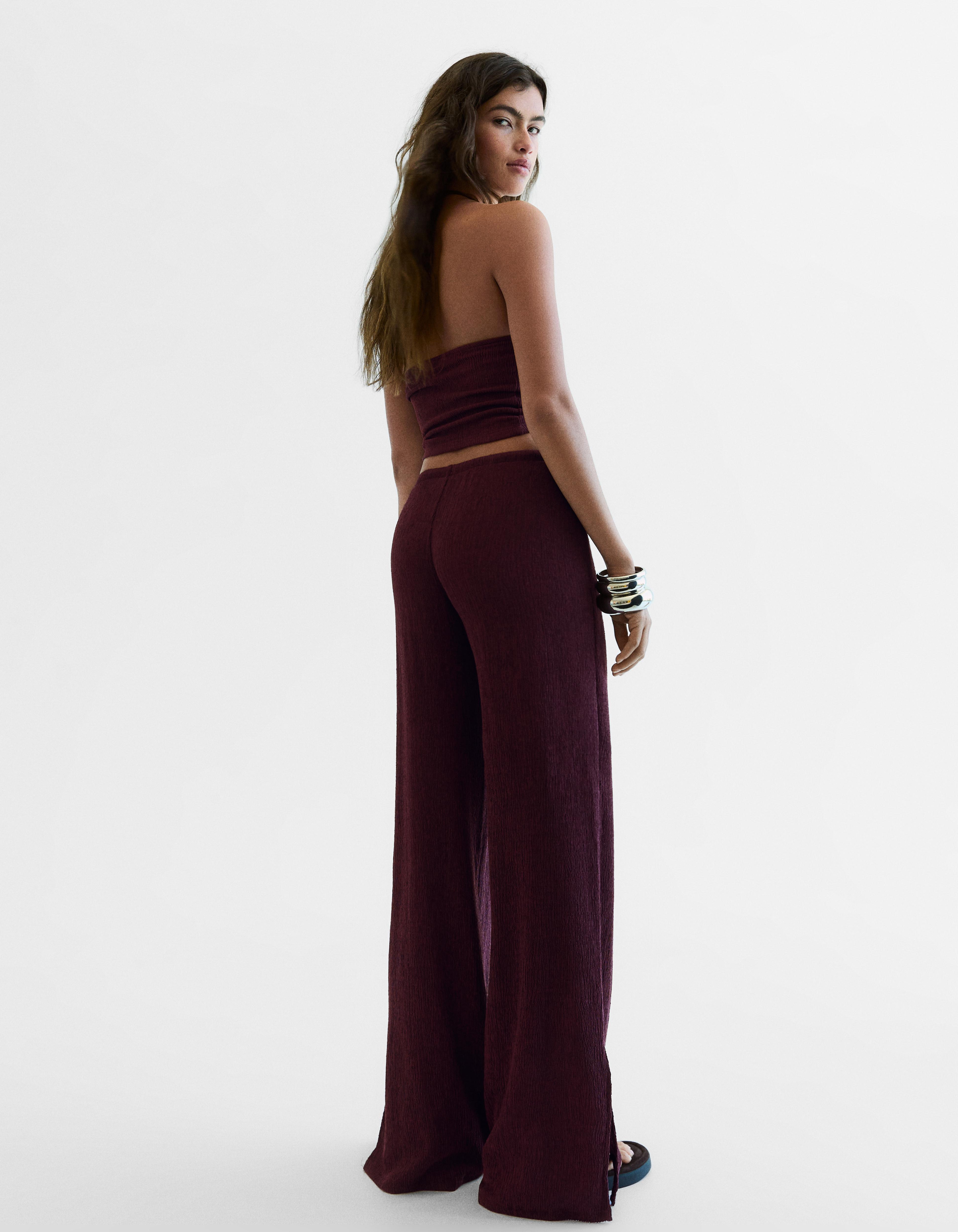 Wide-leg trousers with elasticated waist — Violet