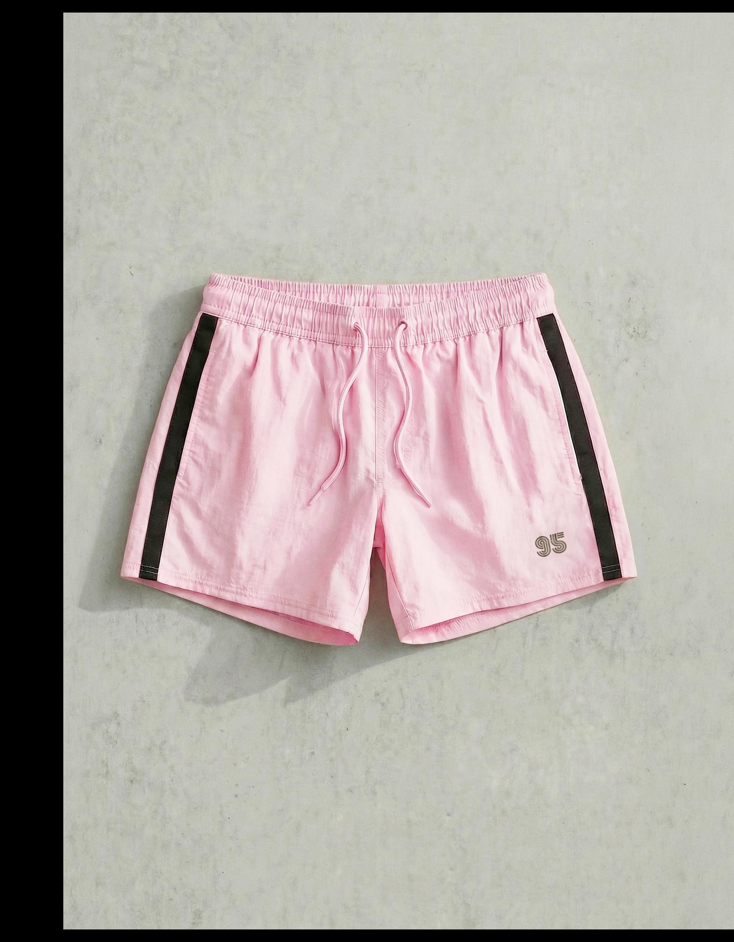 Retro short swim shorts — Pink