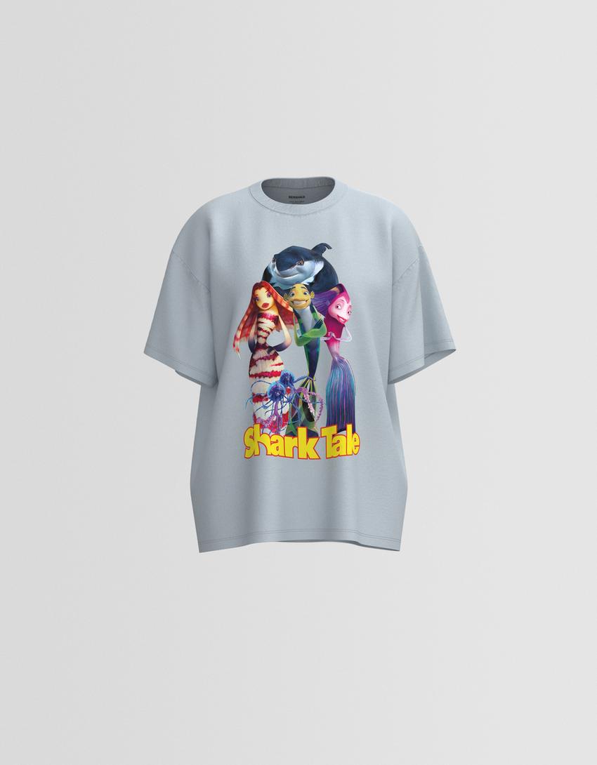 Short sleeve Shark Tale T-shirt-Light blue-3