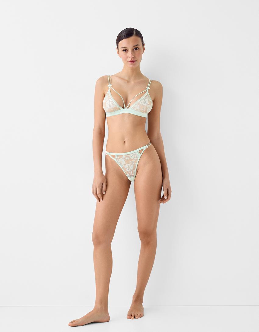 Soutien-gorge cut out nœuds-Bleu-3