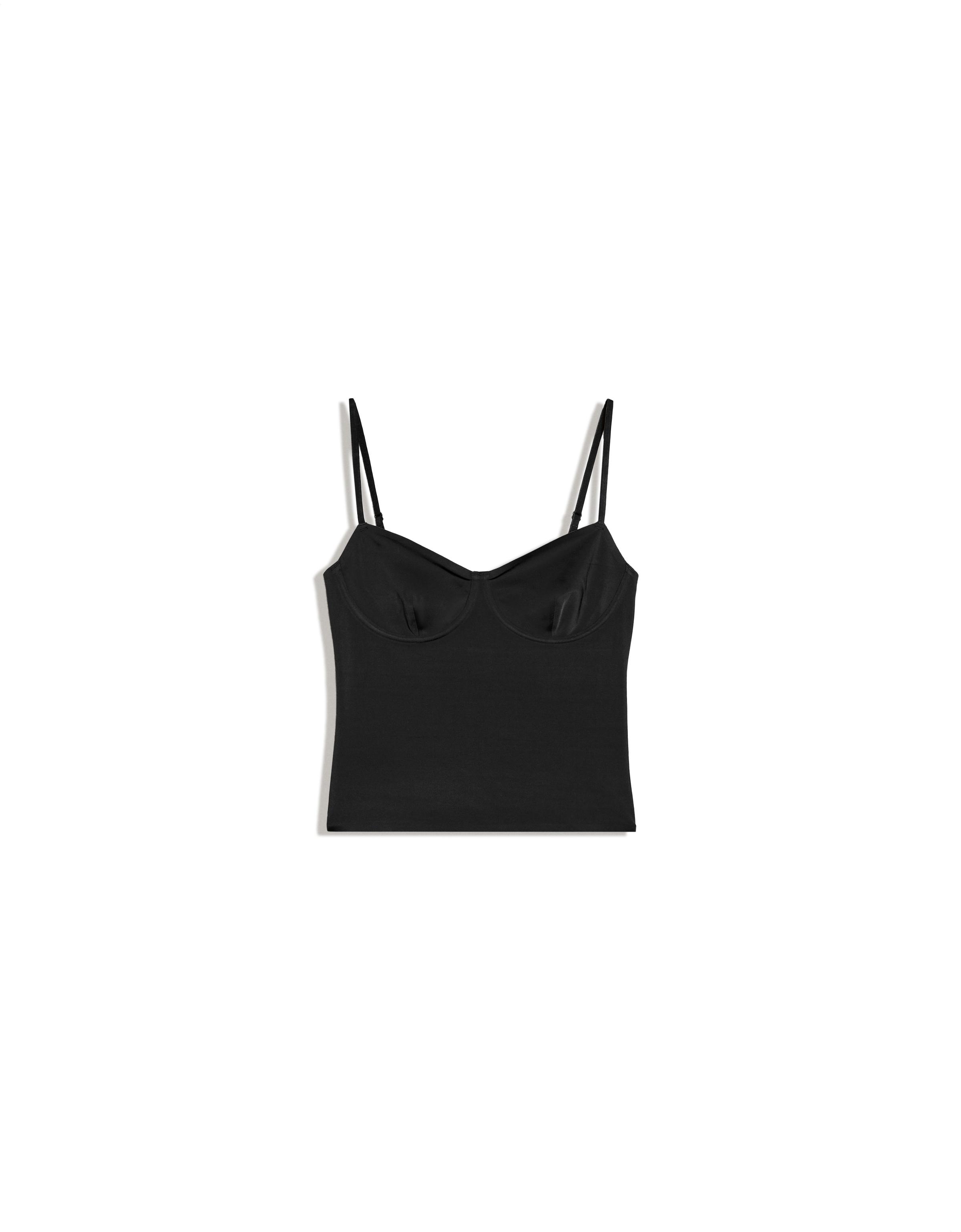 Sweetheart neckline camisole top — Black