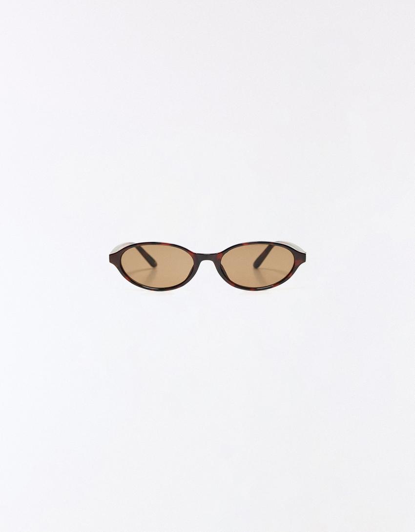 Oval sunglasses-Brown