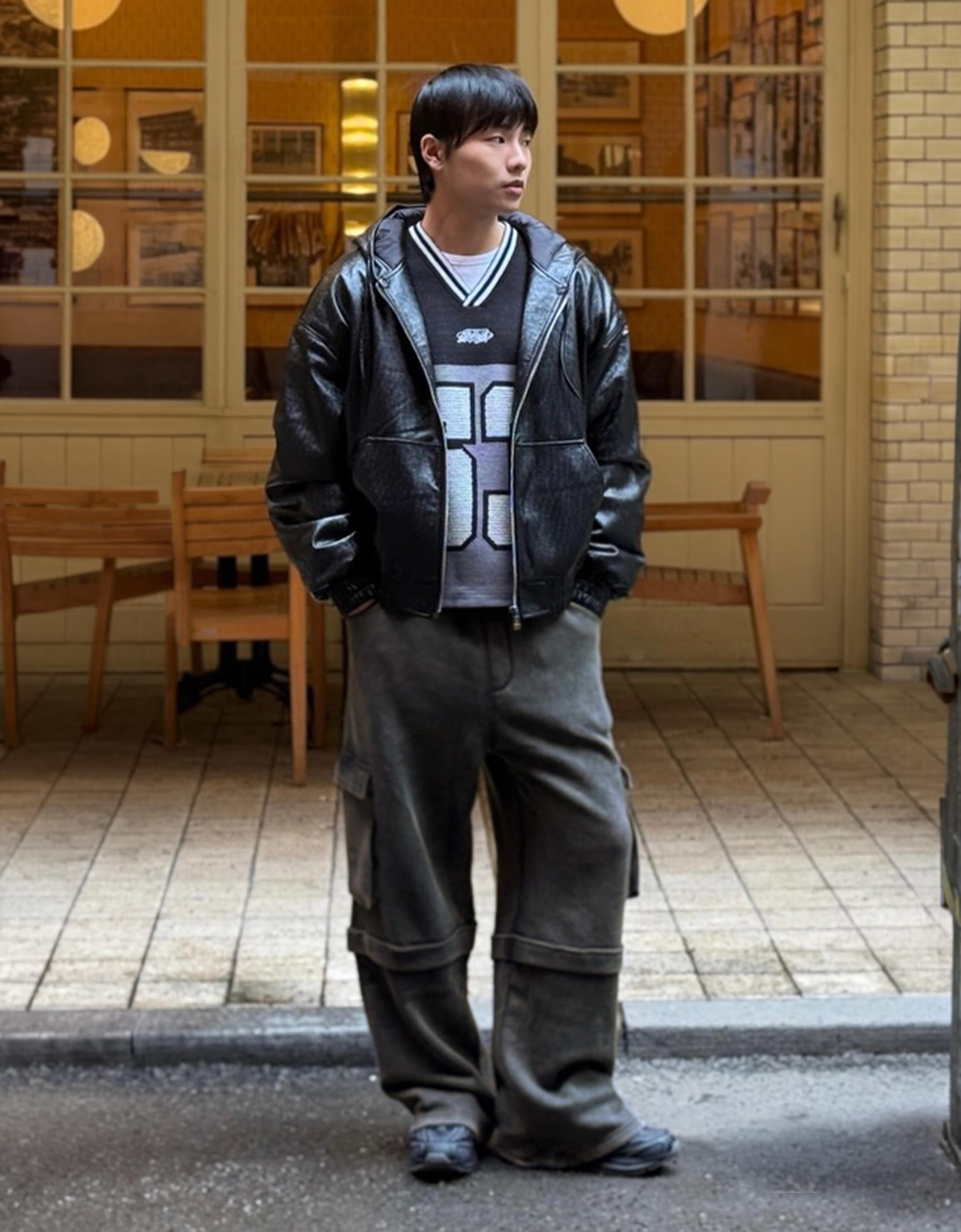 Pantalon Baggy Cargo S Gris