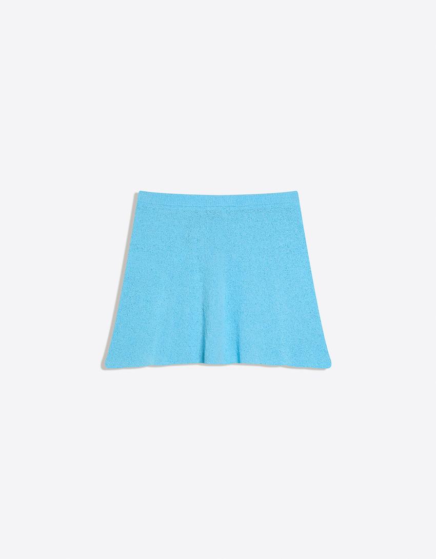 Rustic mini skirt-Blue