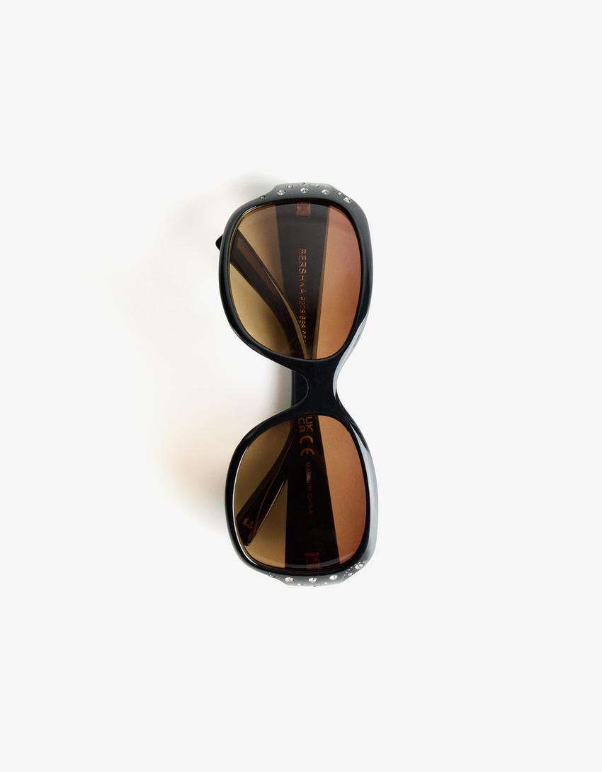 Gafas sol strass-Negro