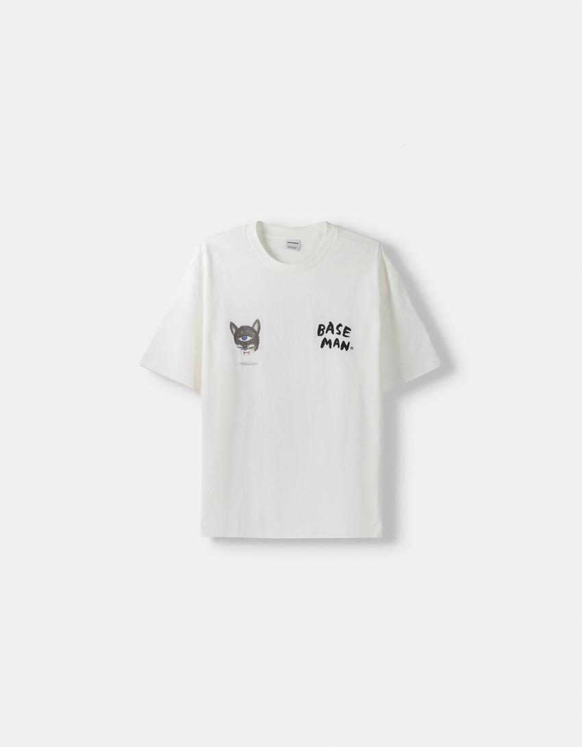 T-shirt Gary Baseman manches courtes boxy fit imprimé-Blanc-4