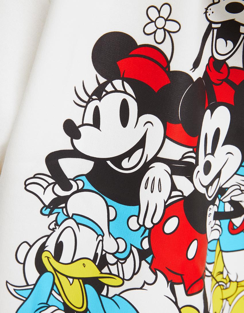 Pantalon Mickey molleton imprimé-Blanc cassé-5
