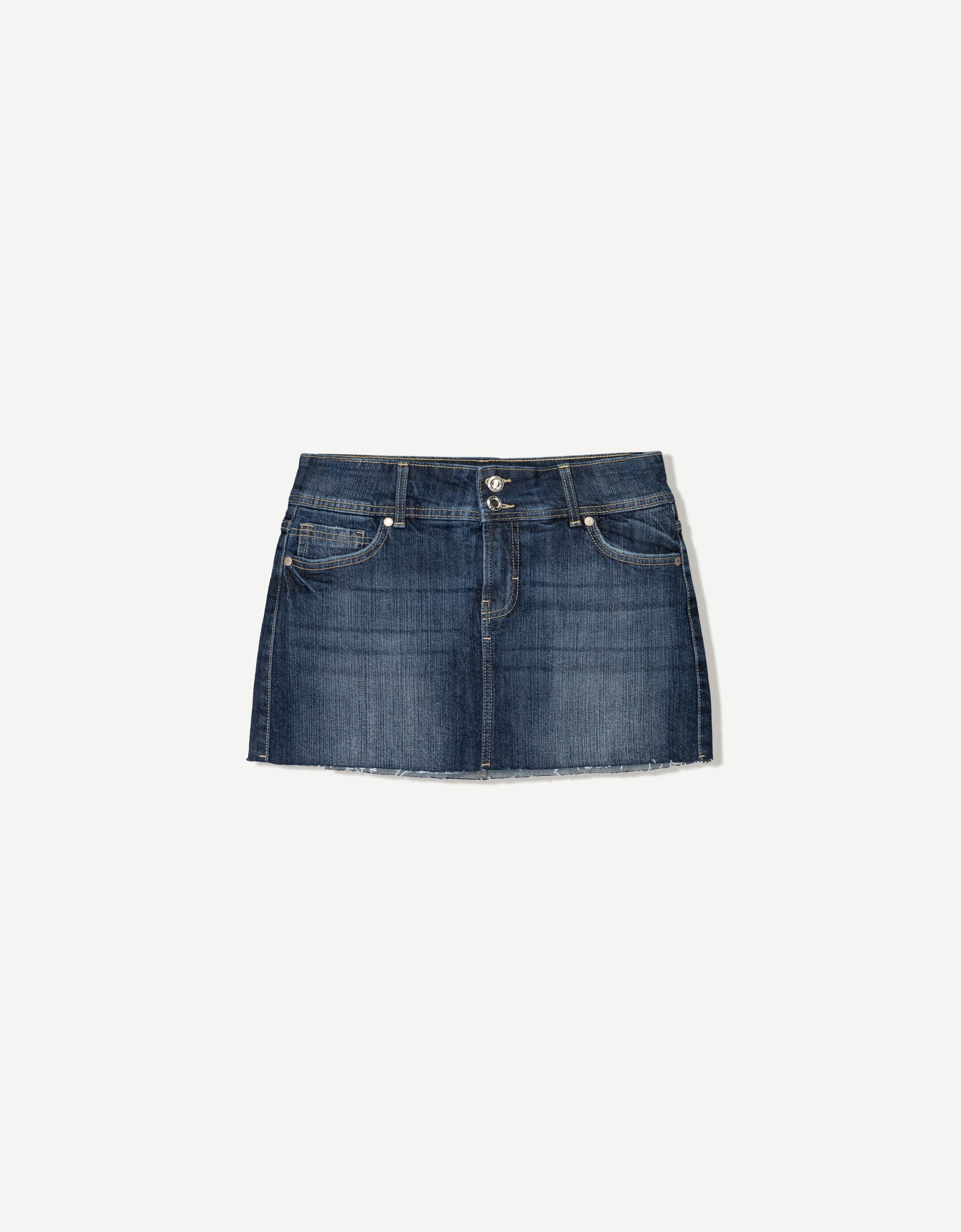 Denim mini skort — Blue