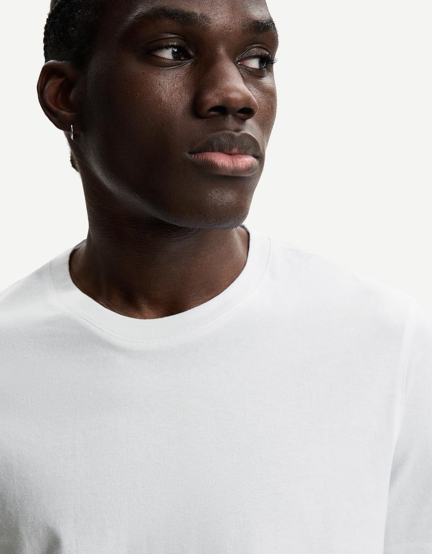 Regular short sleeve T-shirt-White-2