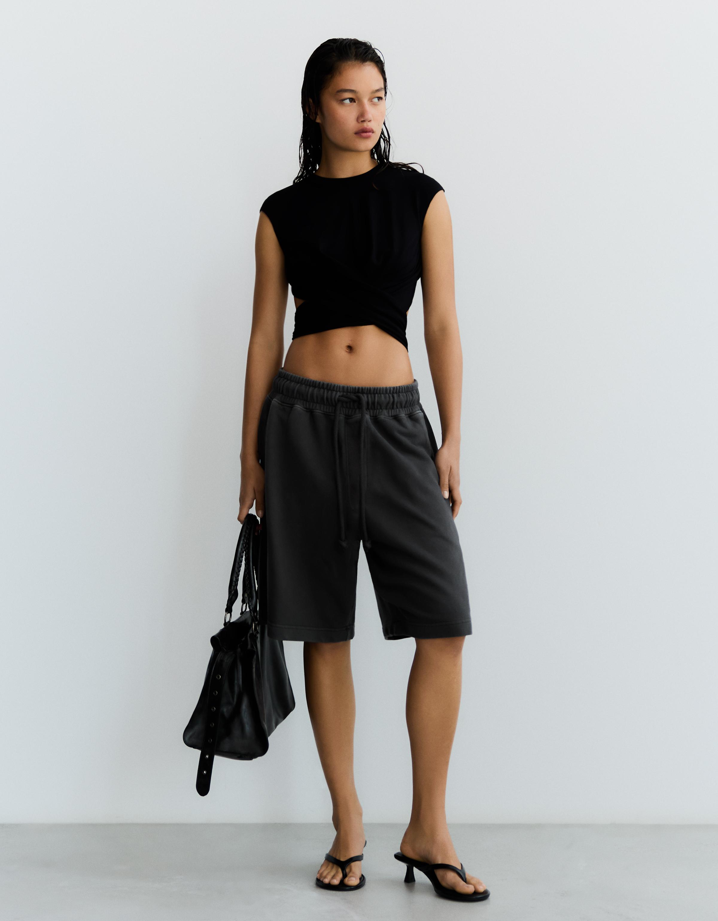 Jogger Bermuda shorts — Grey