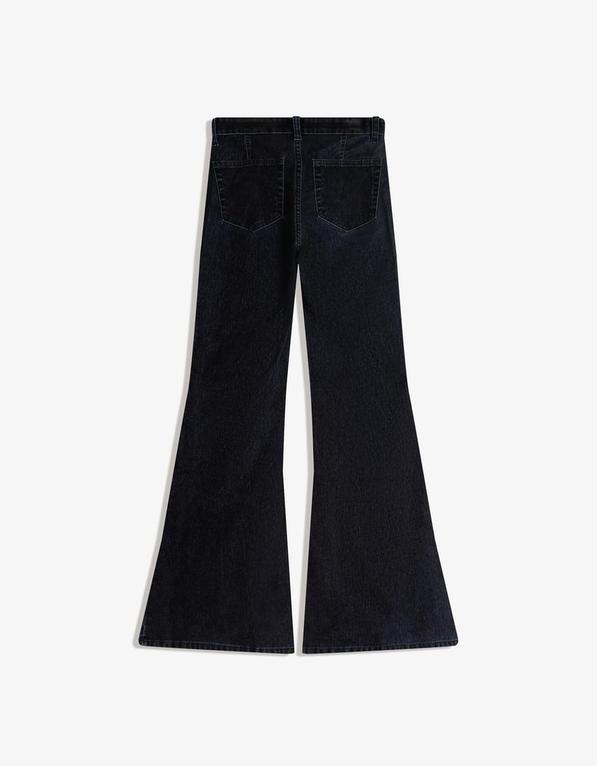 Jeans flare flock-Marrón