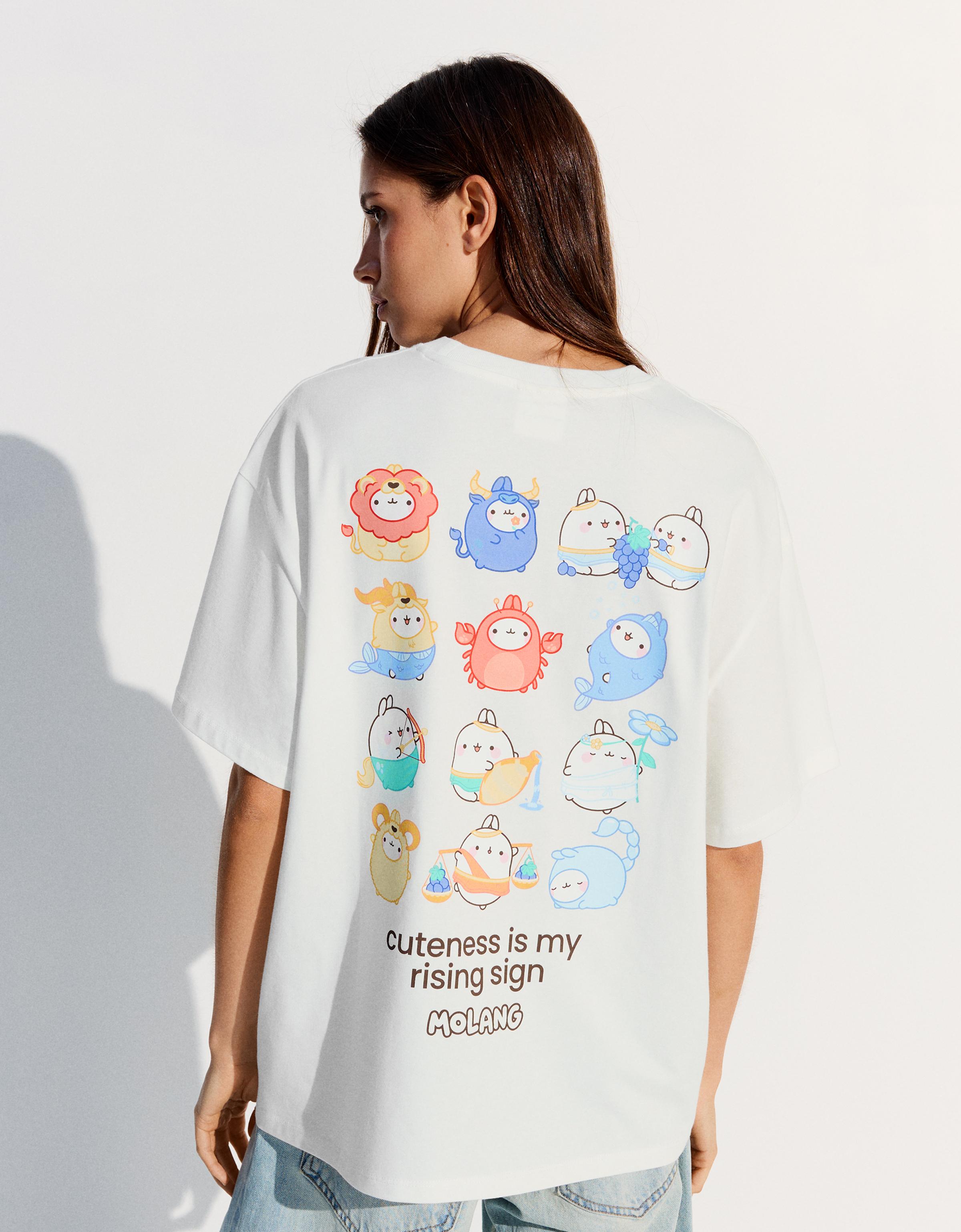 MOLANG ZODIAC oversize print T-shirt — Off white