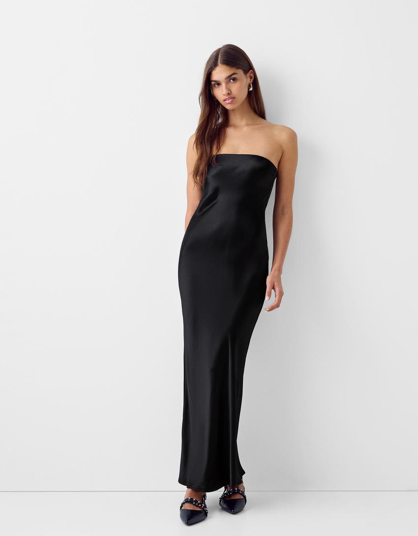 bershka satin dress Satin mini dress