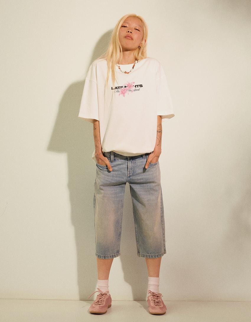 Oversize print T-shirt-Off white