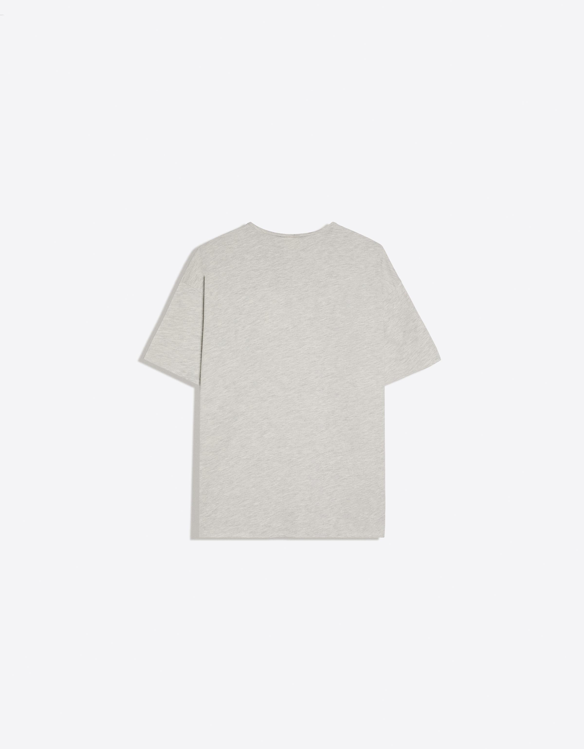 Short-sleeved V-neck T-shirt — Grey (alternate view)