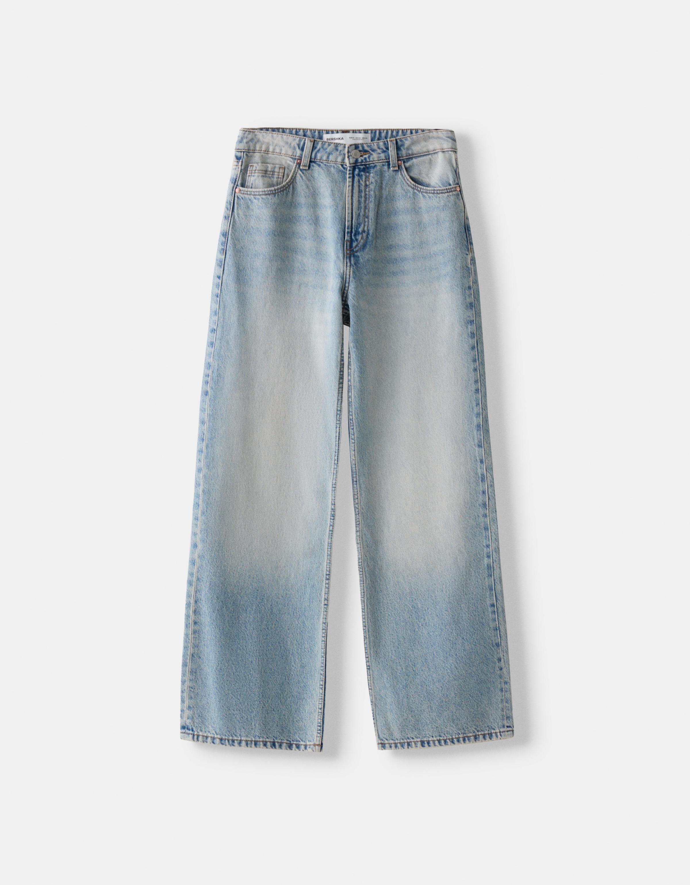 Bershka super baggy fit jean in casted washed blue | ASOS