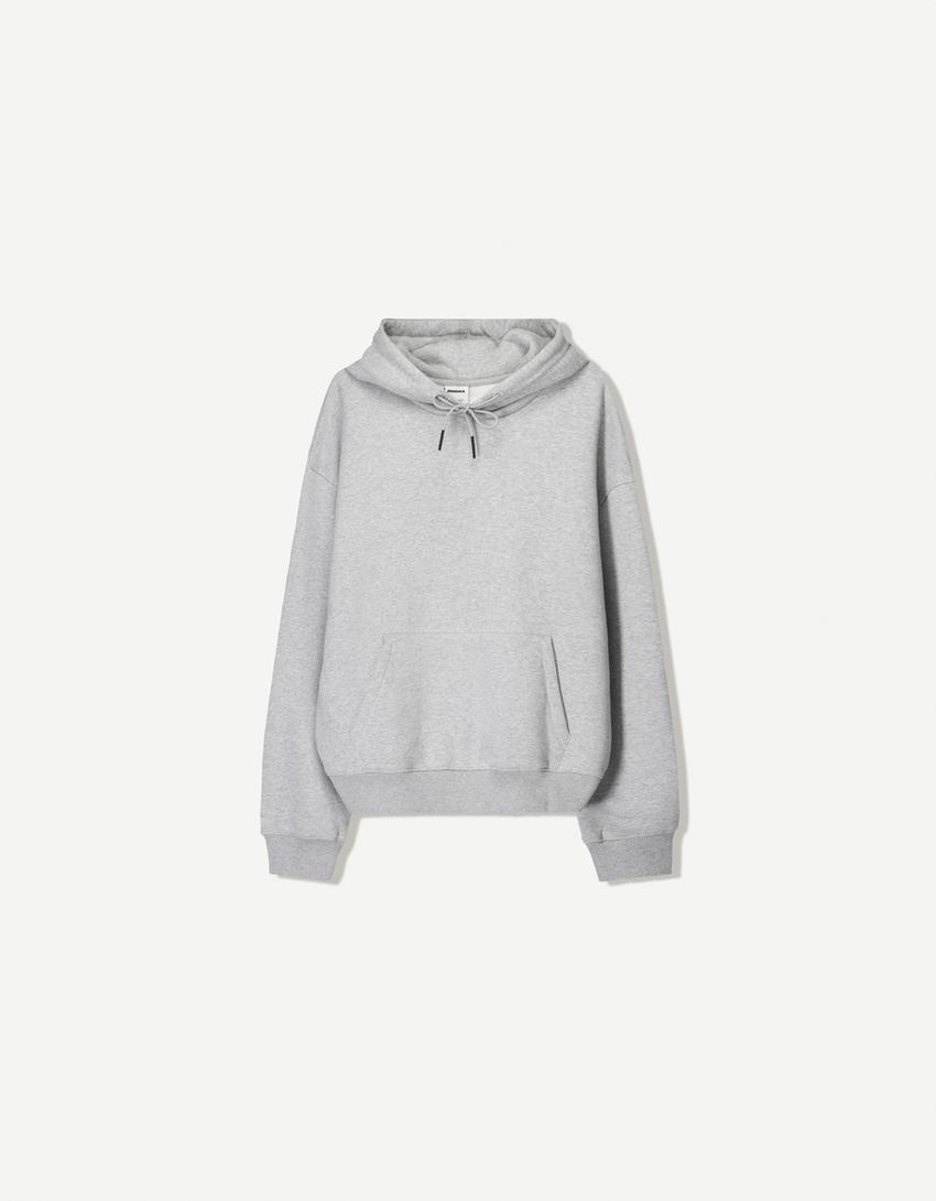 Kapüşonlu sweatshirt-Gri-5