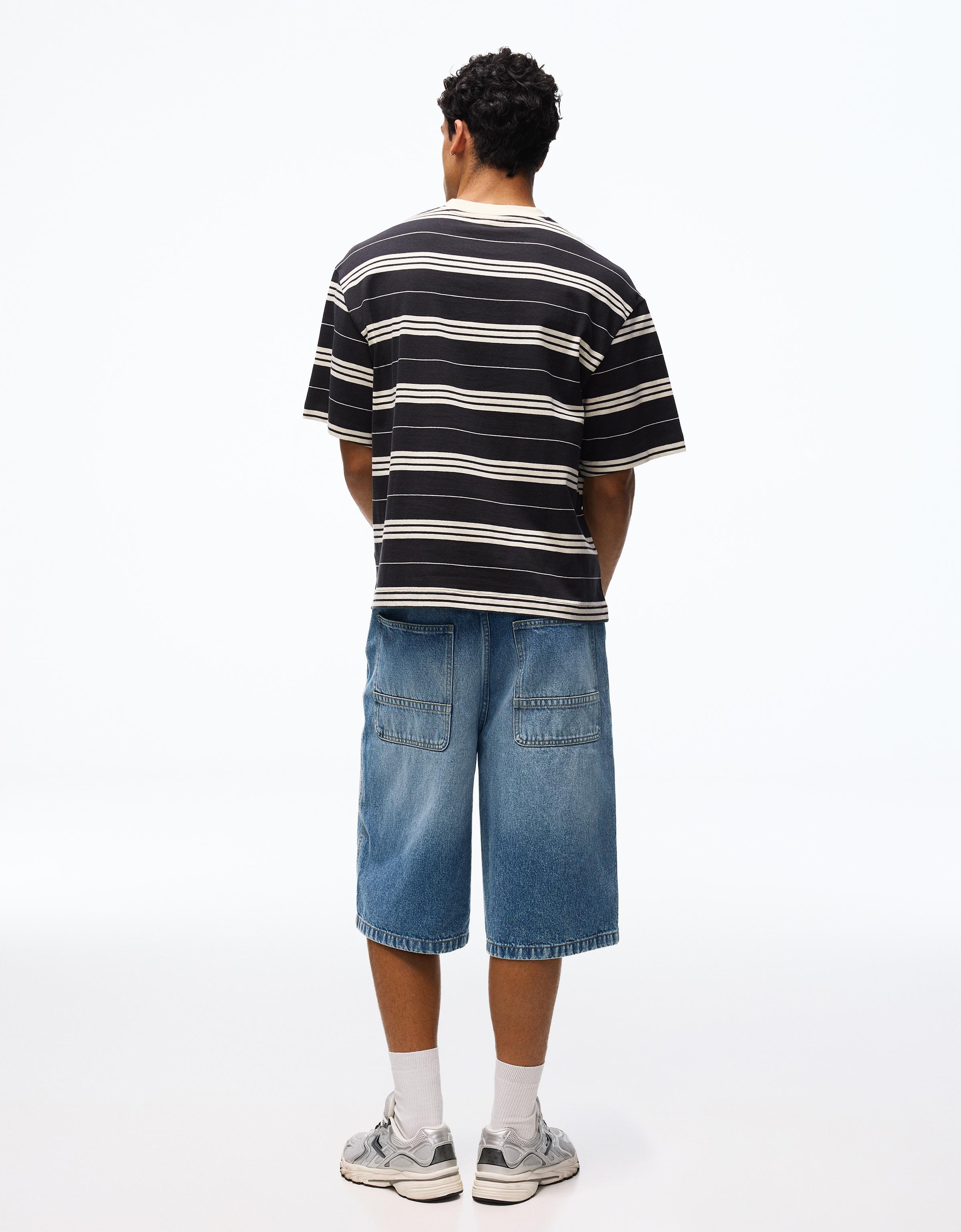 Skater denim Bermuda shorts — Light blue