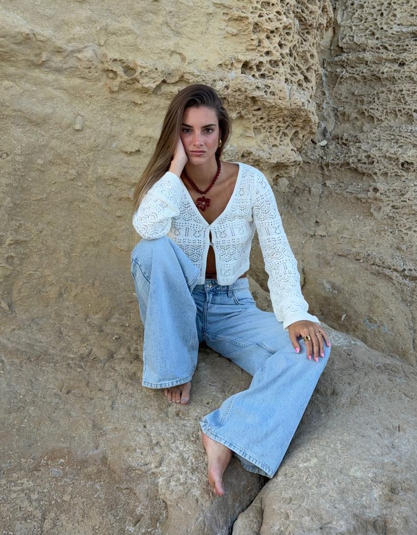 Bershka Rustikale Strickjacke Damen Sweatshirt Mit Reißverschluss