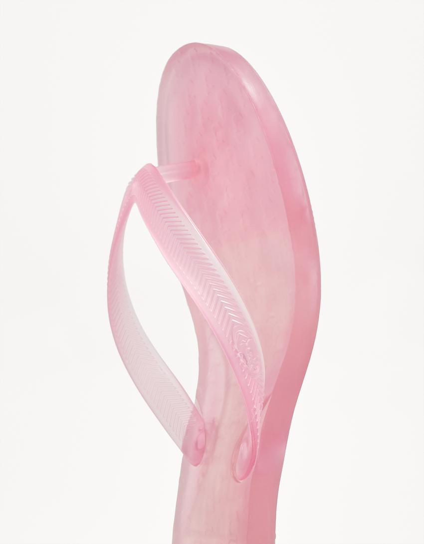 Jelly sandalen met hak-Roos-3