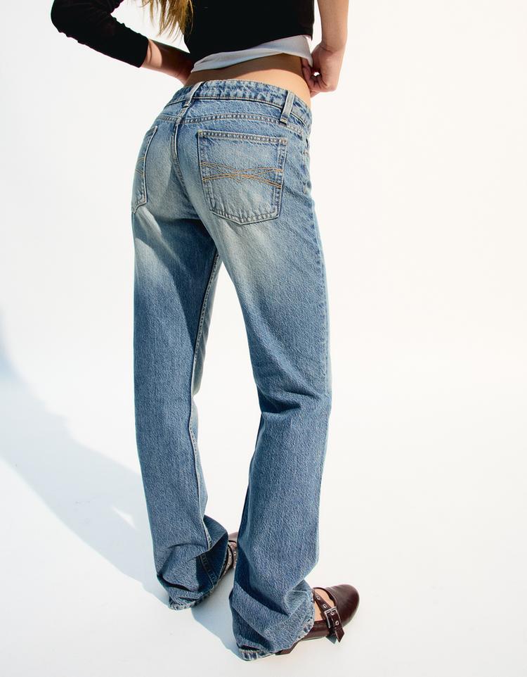 Düşük bel straight fit jean