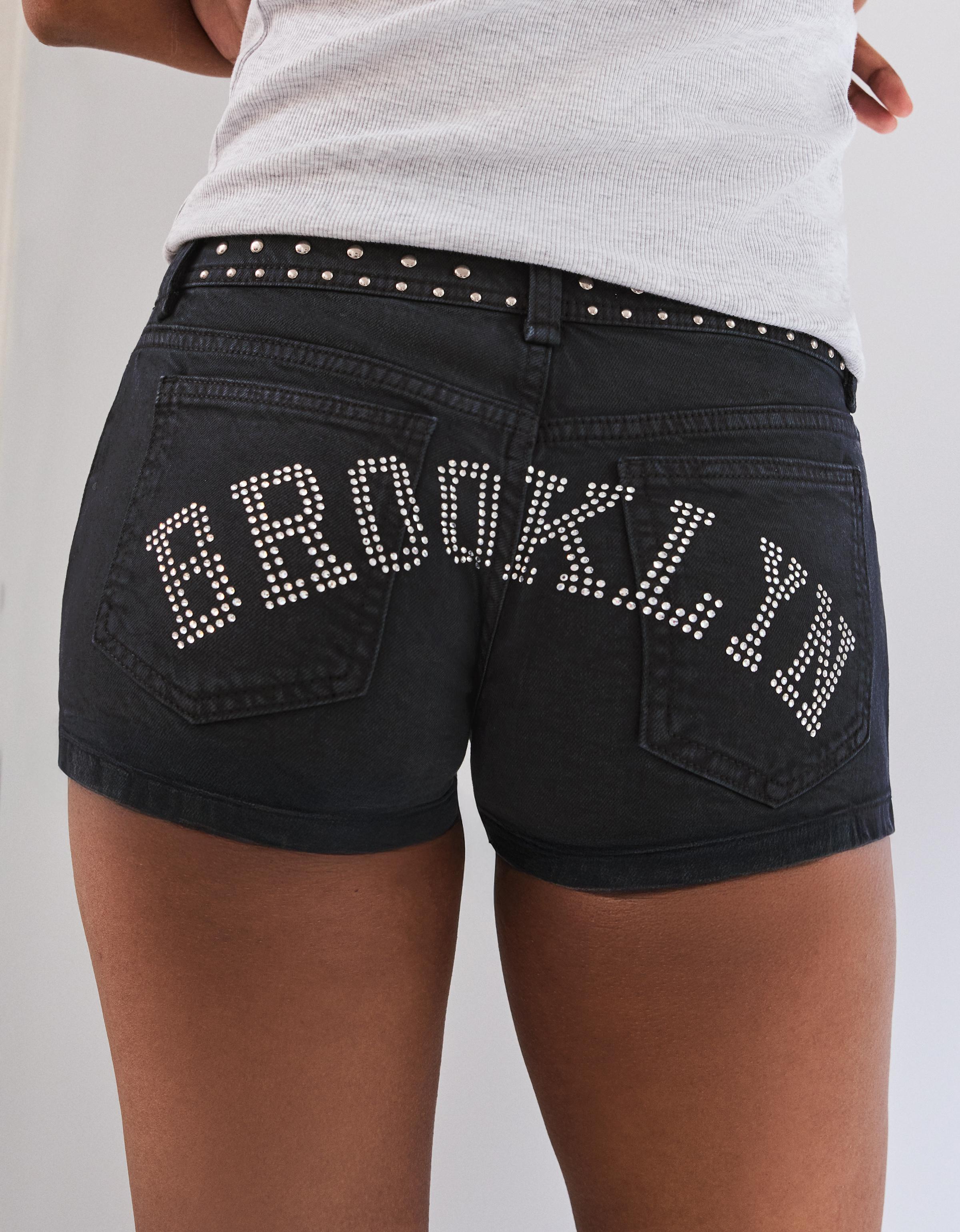 Studded twill shorts