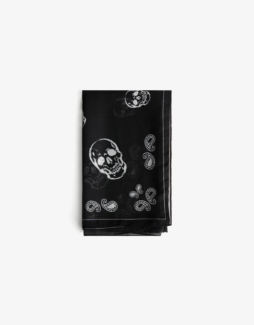 Foulard imprimé-Noir
