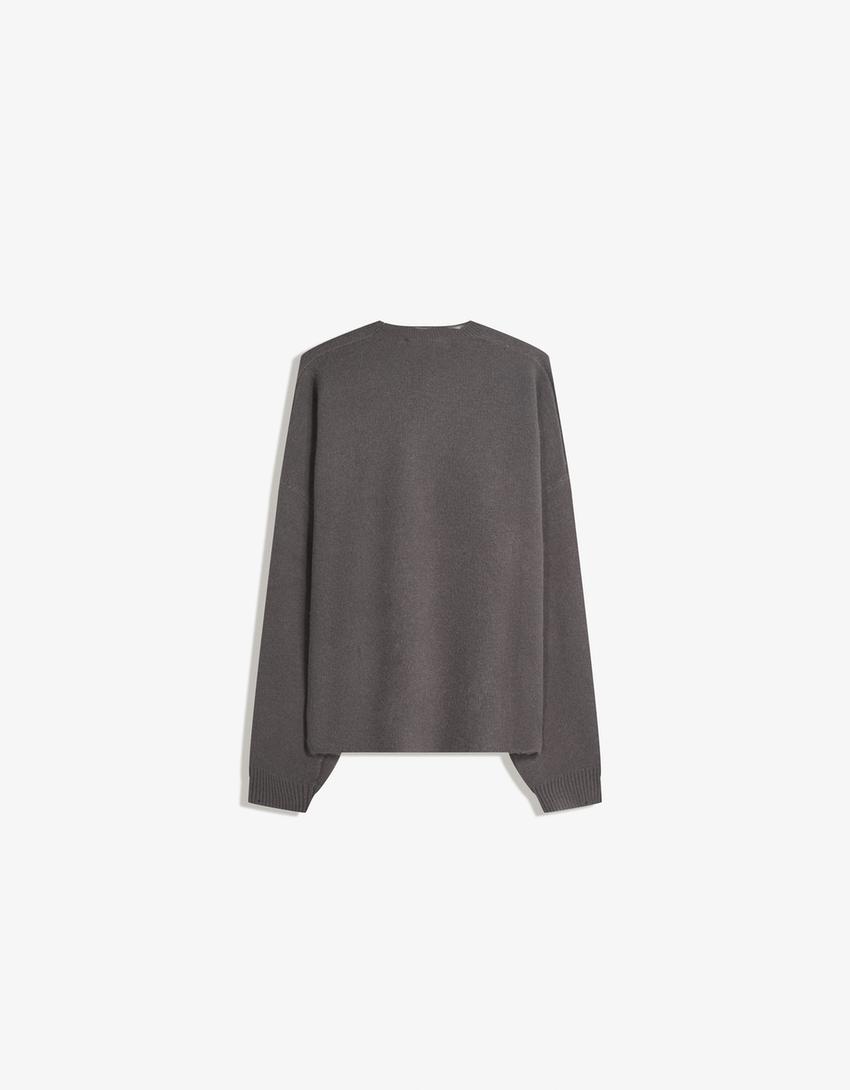 Jersey cropped jacquard-Gris