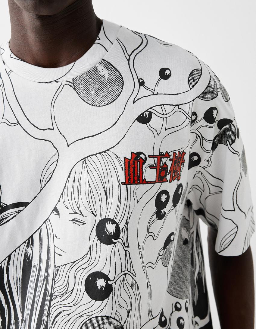 T-shirt manches courtes boxy fit imprimé Junji Ito Collection-Noir-6