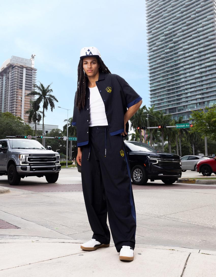 LA Galaxy tailored trousers with side stripe-Black