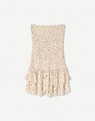 Ruffled bandeau neckline mini dress