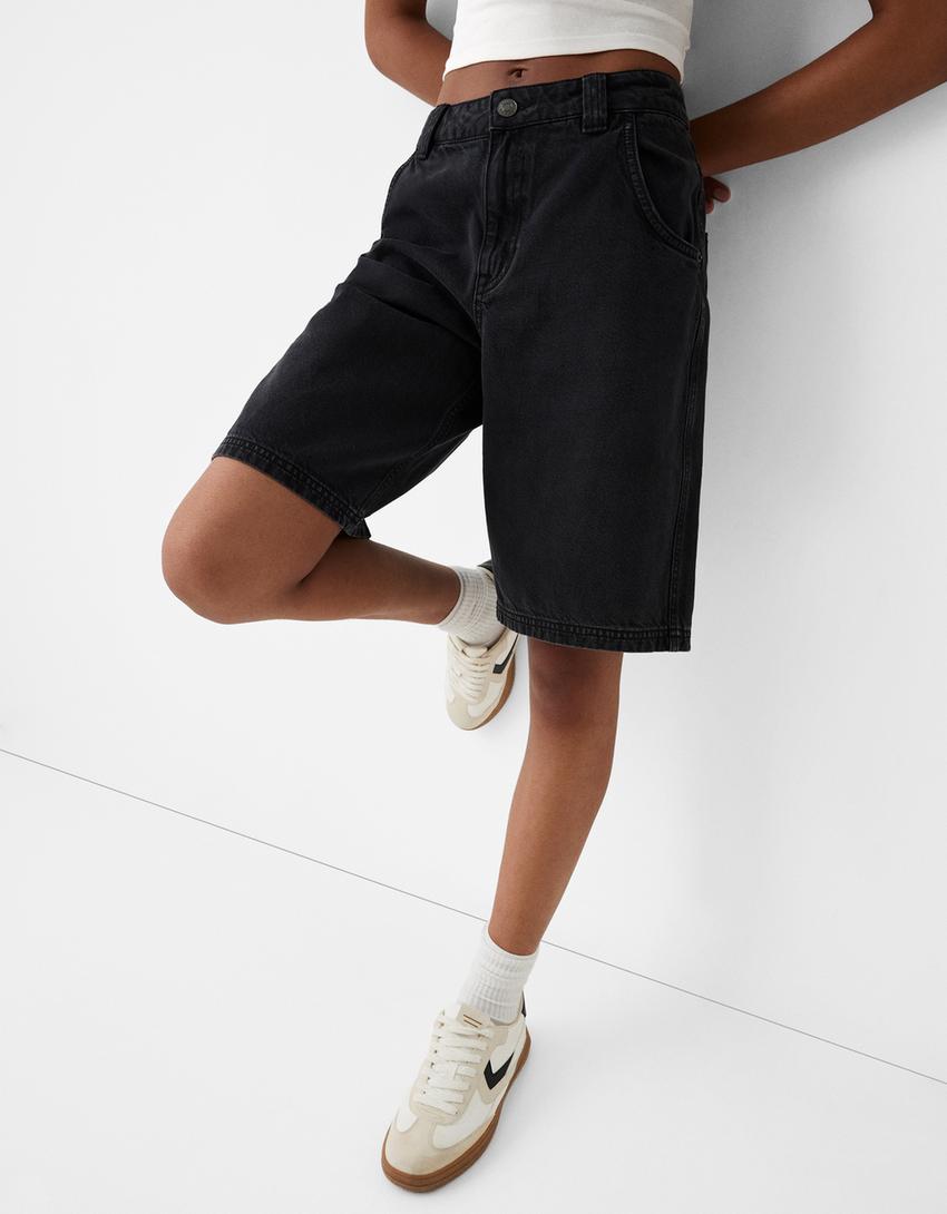 Bermuda en jean-Noir-3
