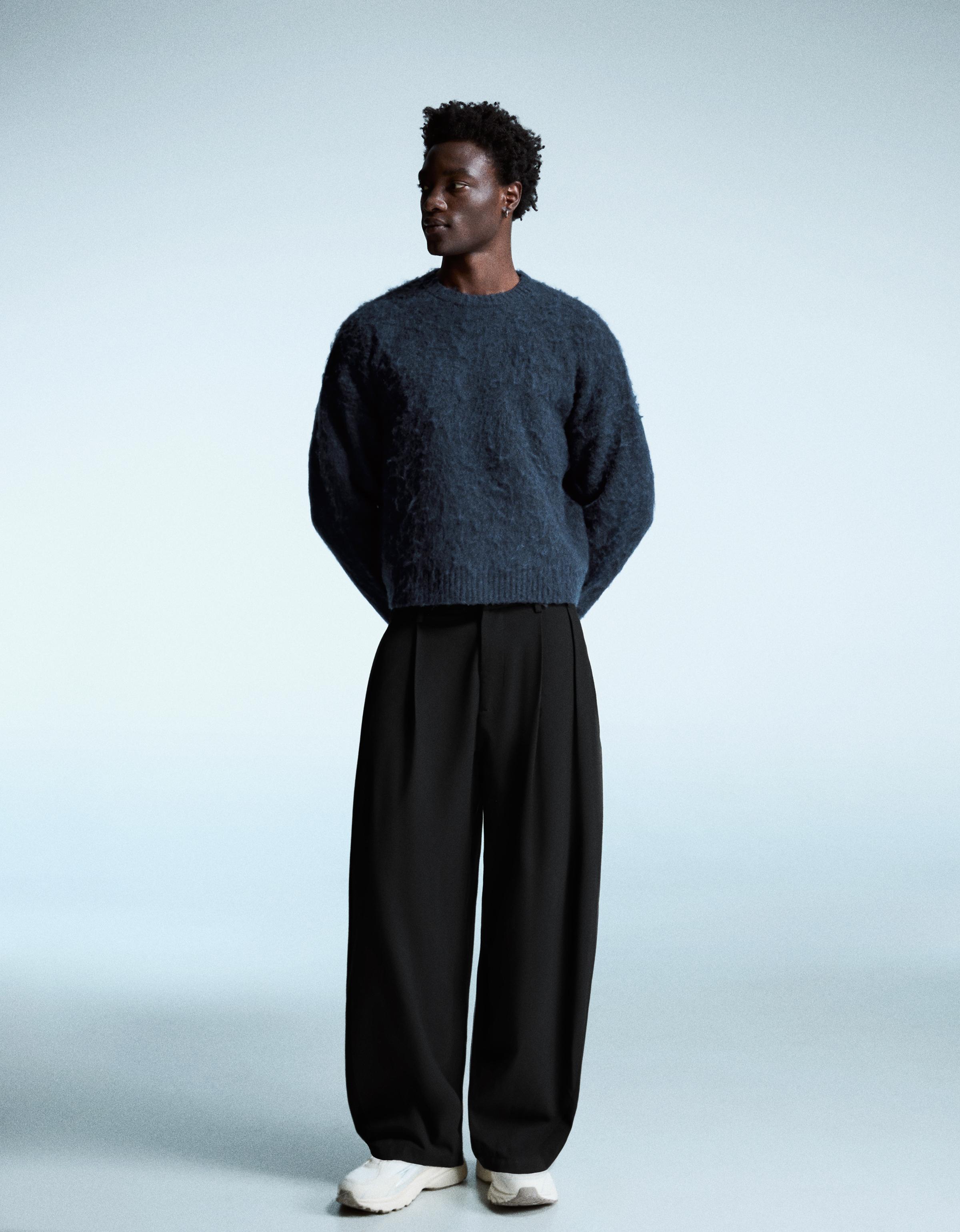 Bershka Hose Mit Puffärmeln, Tailored, Mit Bundfalten Herren 38 Schwarz