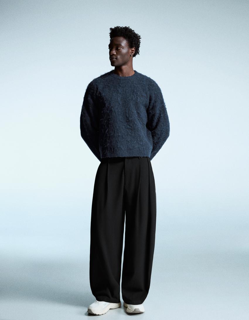Pantalón balloon tailoring pinzas-Negro