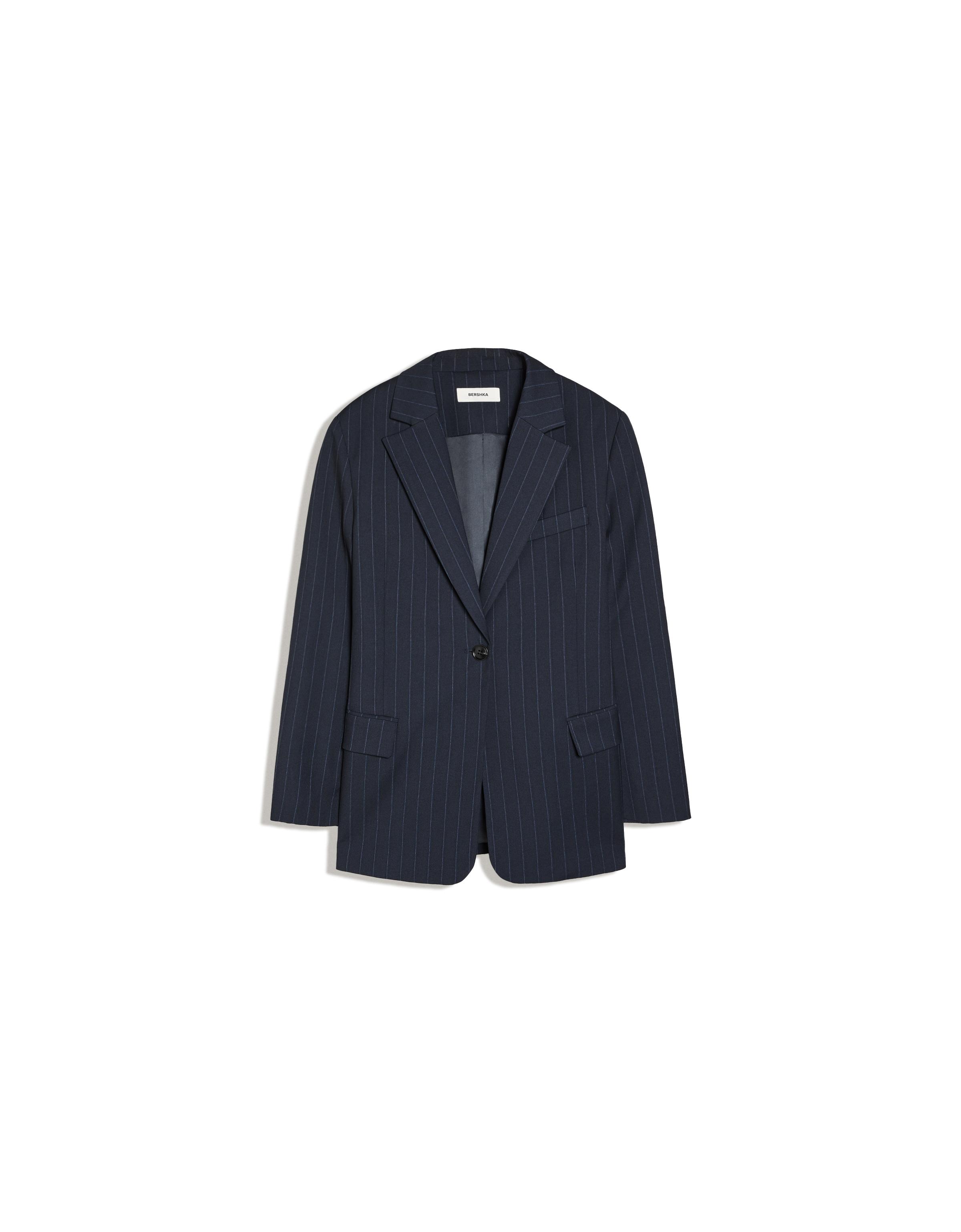 Fitted blazer with back buttons — Navy