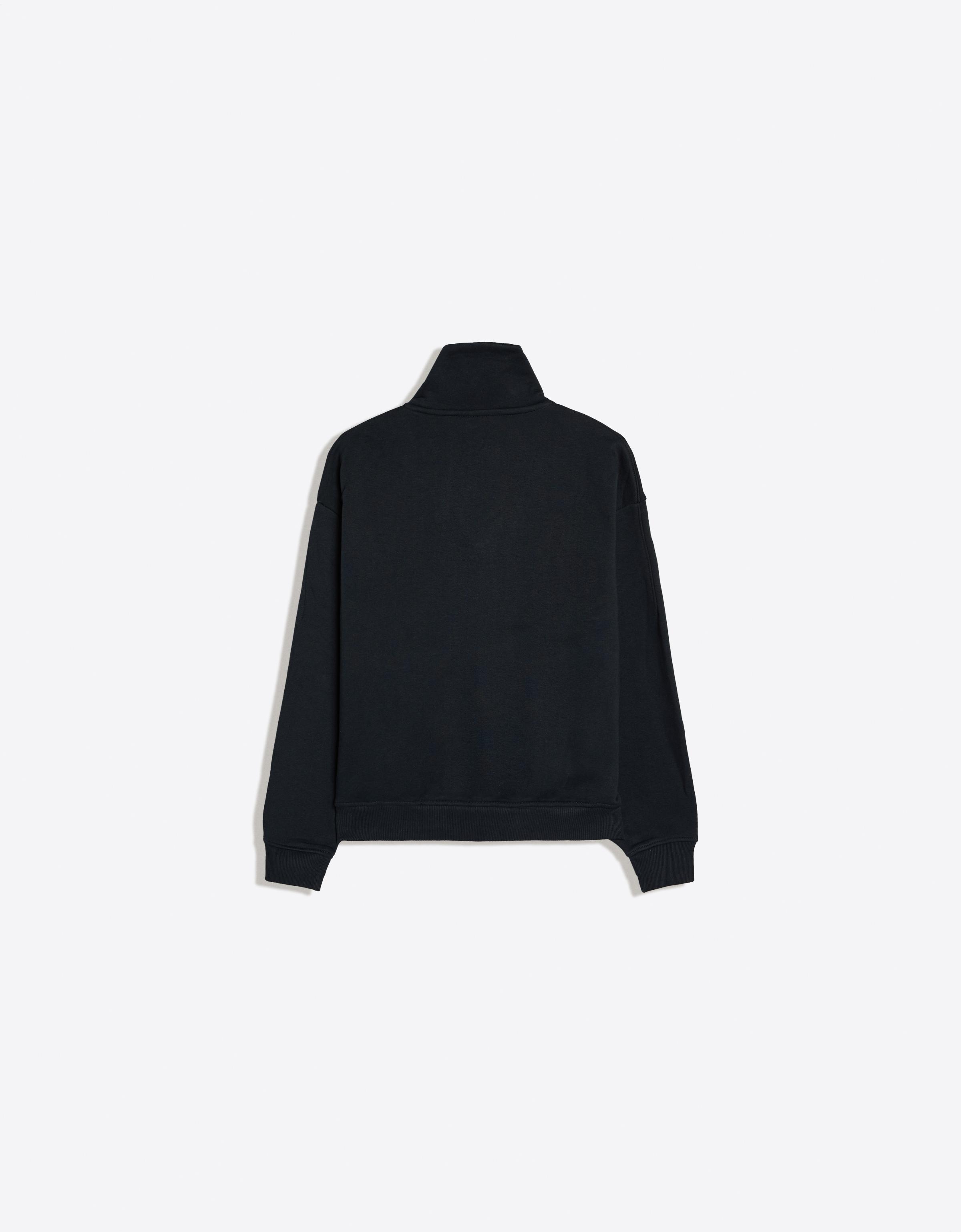 High neck zip-up sweatshirt — Navy