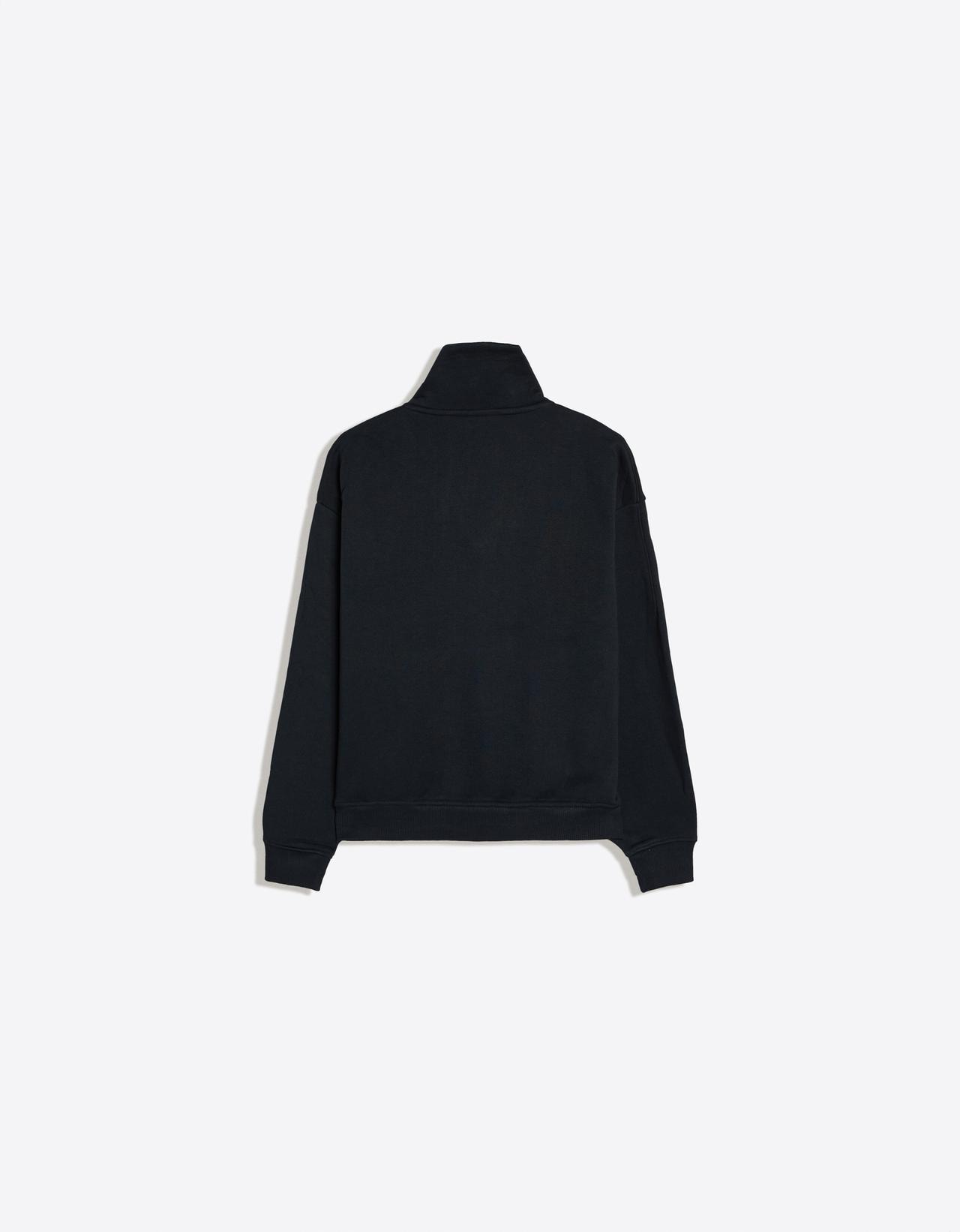 High neck zip-up sweatshirt — Navy