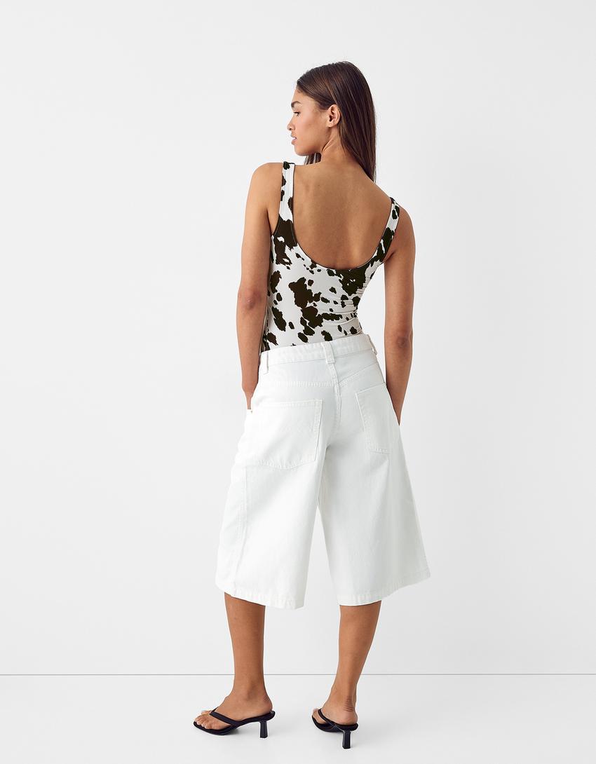 Body bretelles imprimé animal-Blanc cassé-1