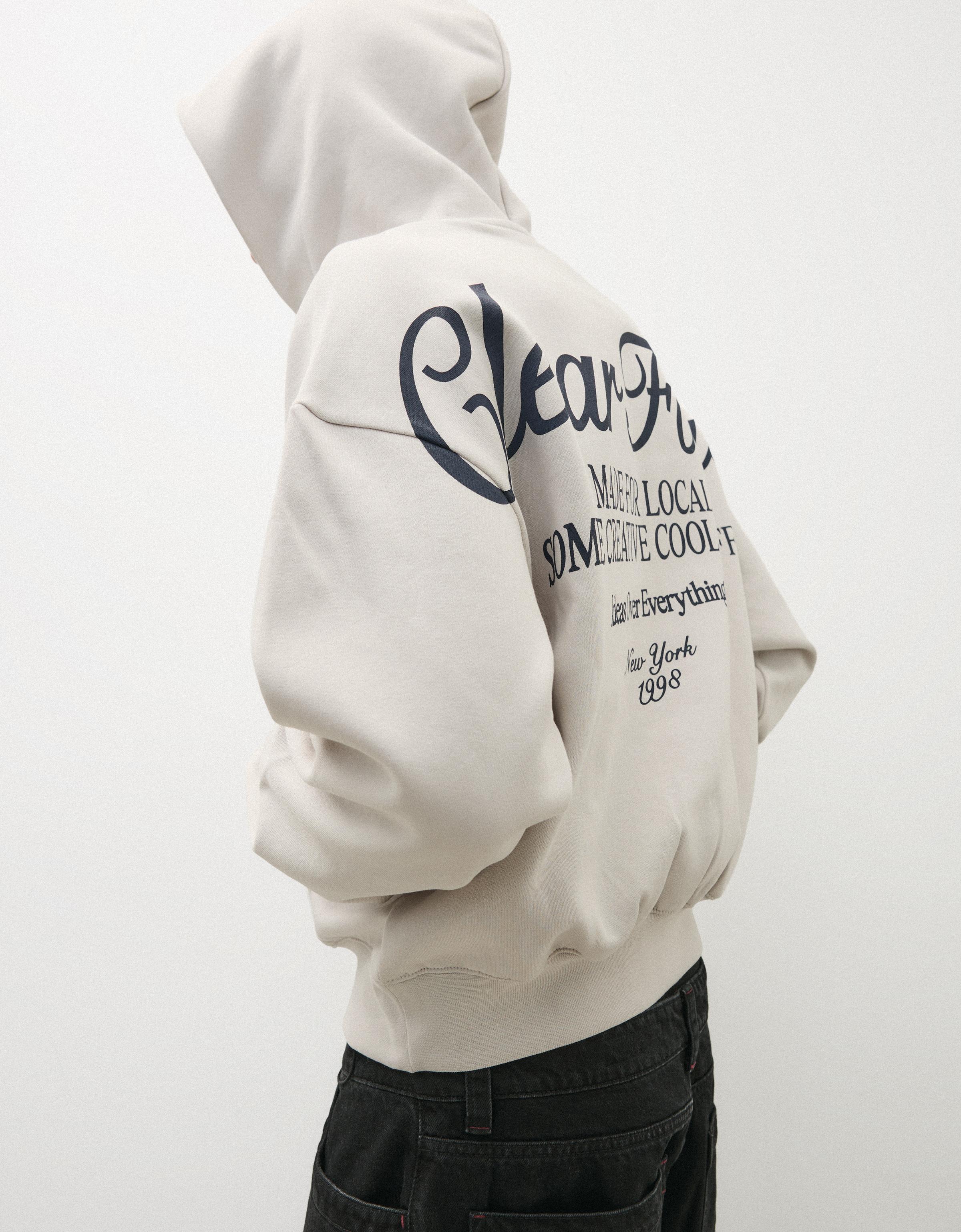Hooded print sweatshirt — Grey