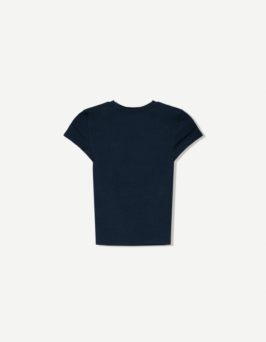 Short sleeve crew neck T-shirt-Navy