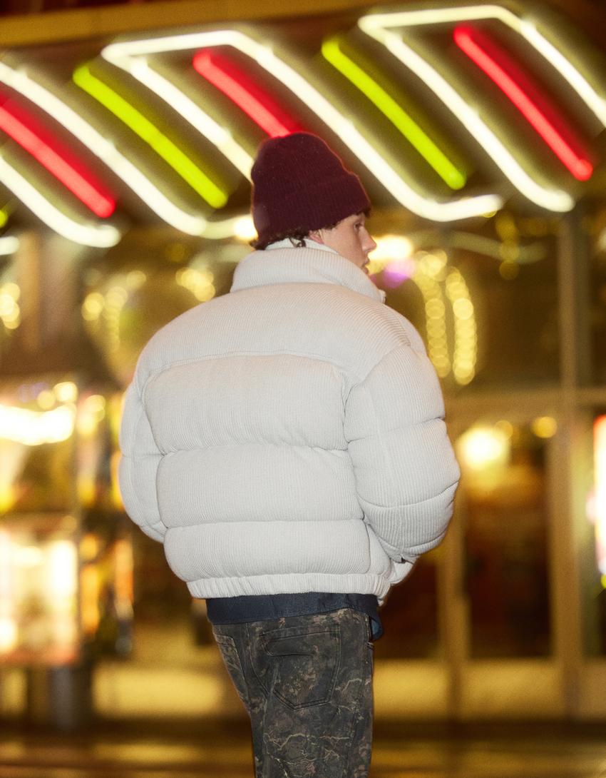 Steppjacke aus Trikotstoff-Steinfarbe