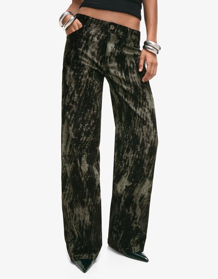 Pantalón baggy-Verde