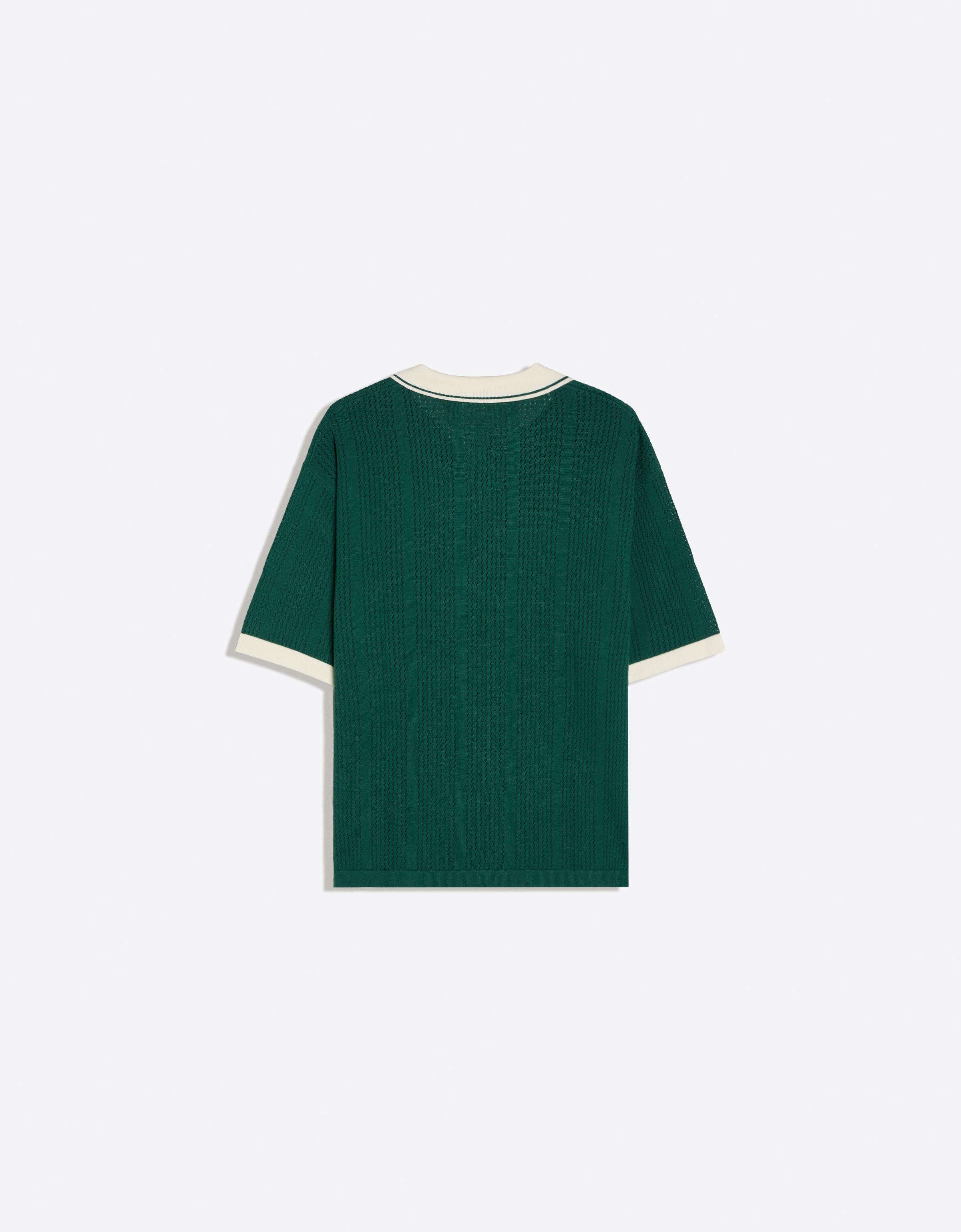 Short sleeve print polo shirt — Green