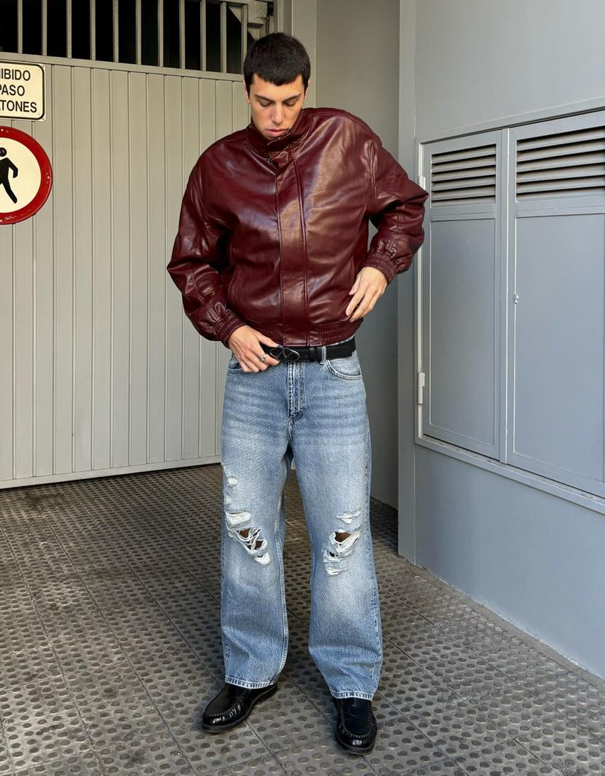 Baggy Jeans mit Rissen-Blau